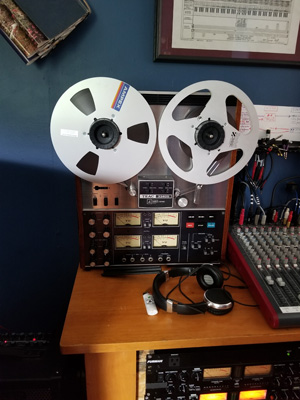 analog reel to reel player in the control room